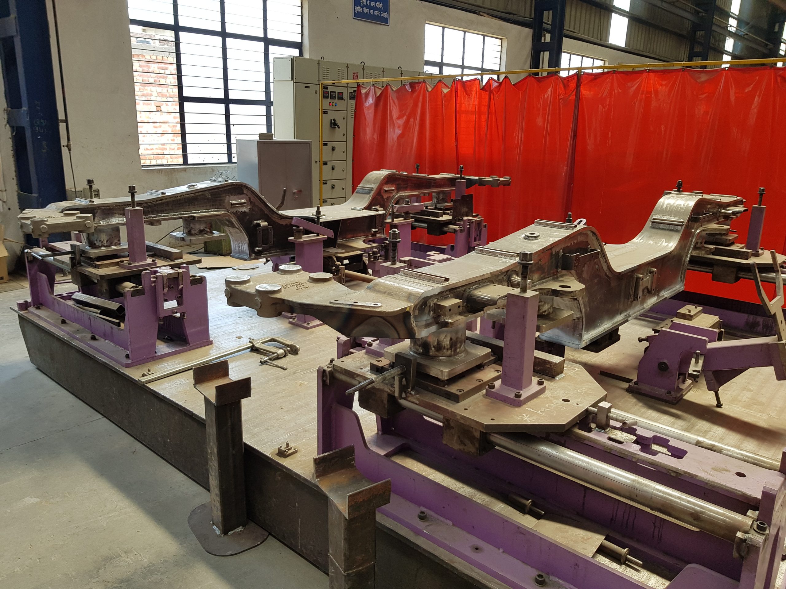 A bogie frame under fabrication